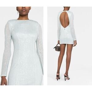 ROTATE Birger Christensen Sequin Open Back Mini Dress